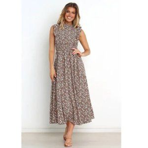 Brown Floral Dress